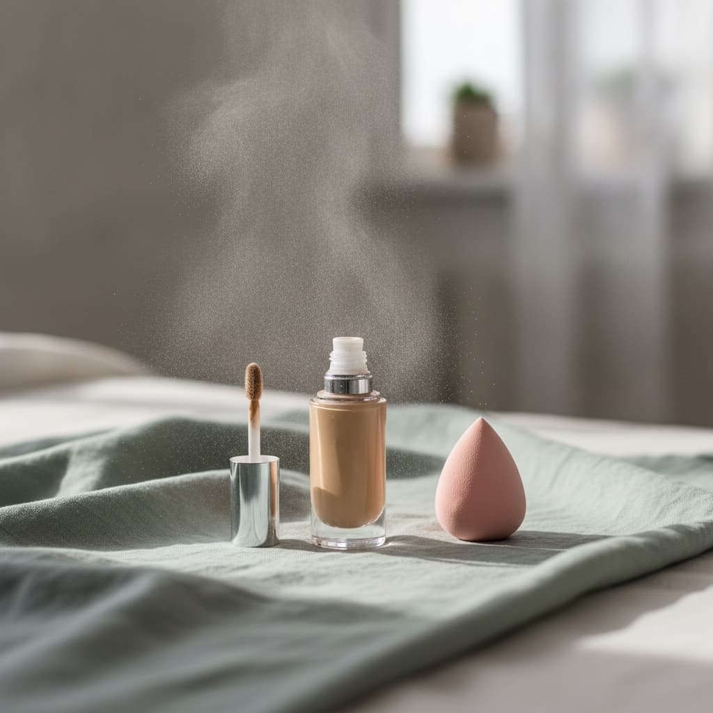 Maquillage cloud skin avec fini soft-focus sur peau lumineuse
