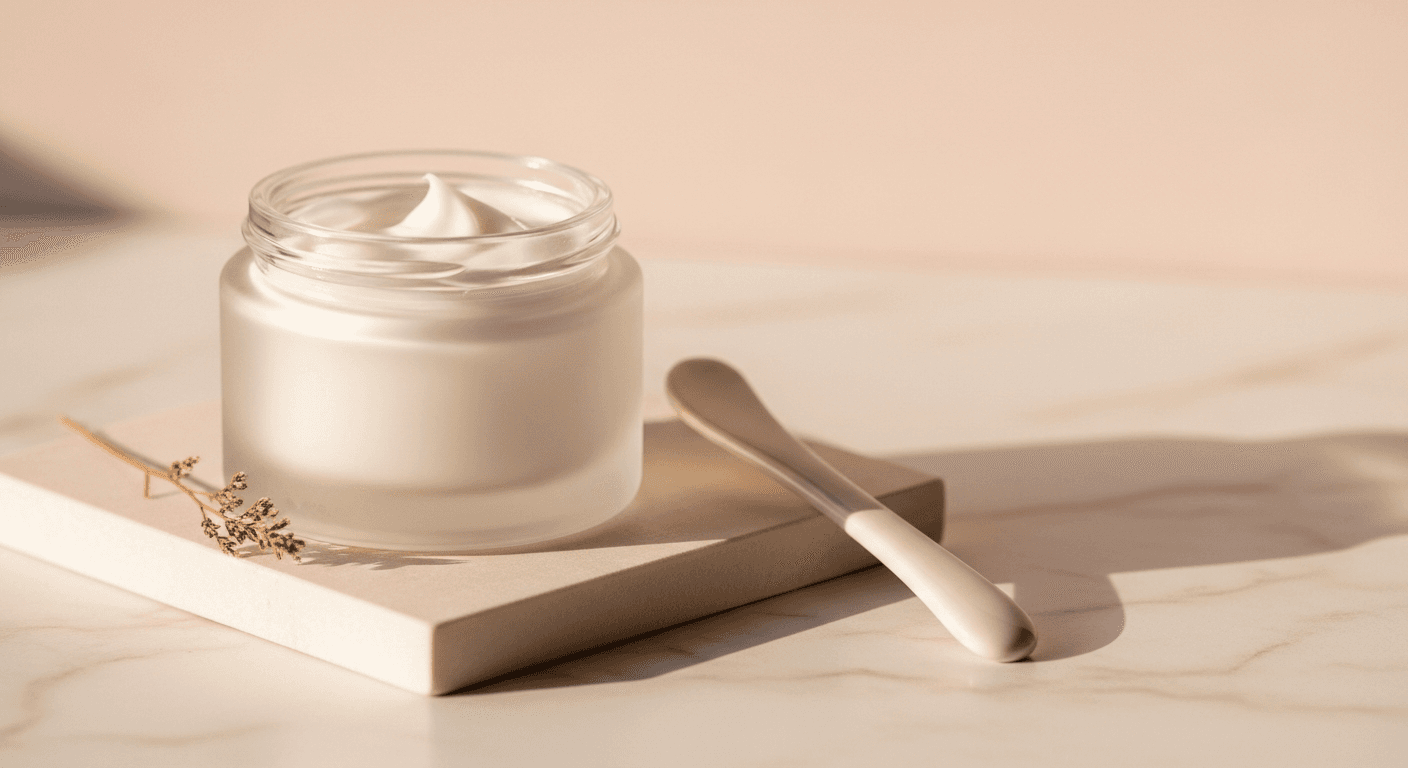 Moisturizer products for combination skin on marble